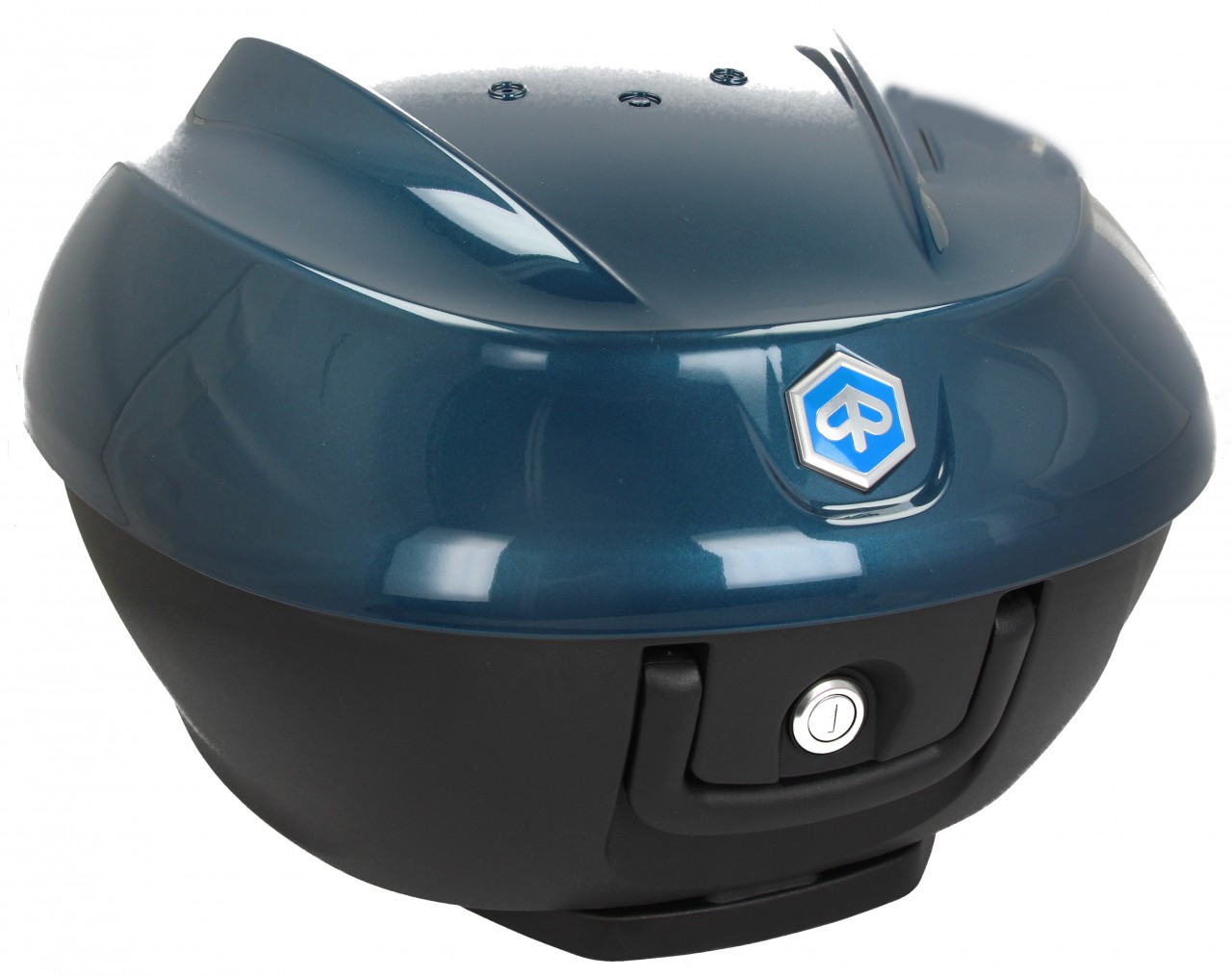 Top Case Kit 36 l. Bleu Oxygen B12 Original Piaggio pour Beverly HPE (plaque de maintien incluse)