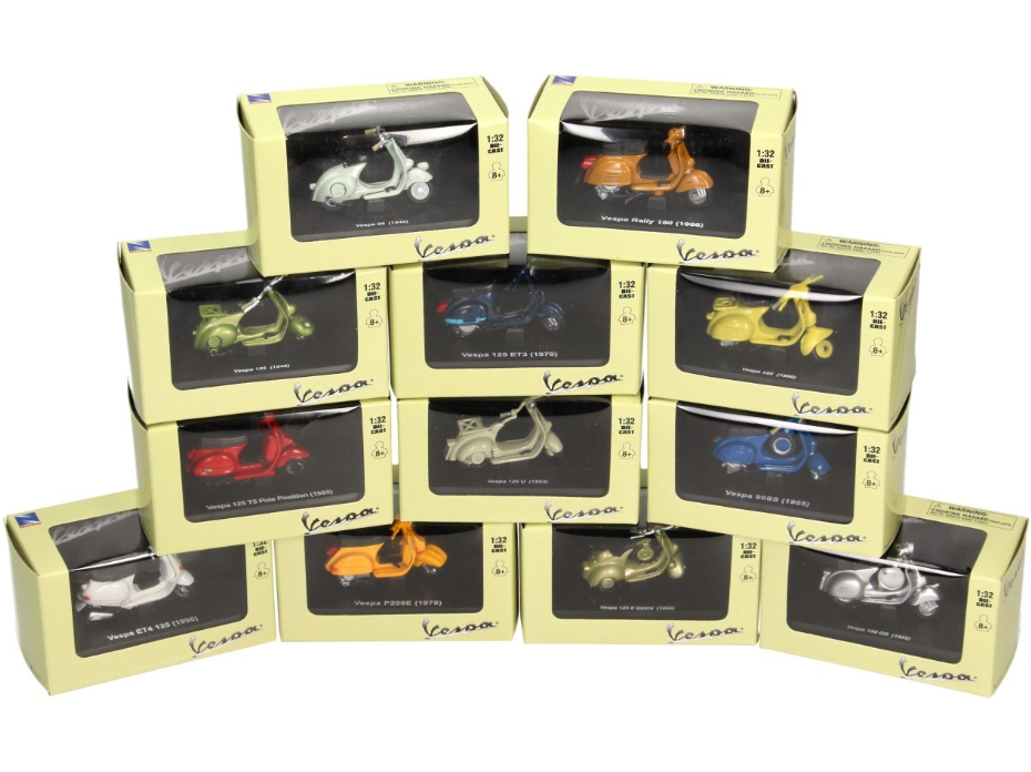 Modèles de véhicules Vespa 1:32 set 24 pièces