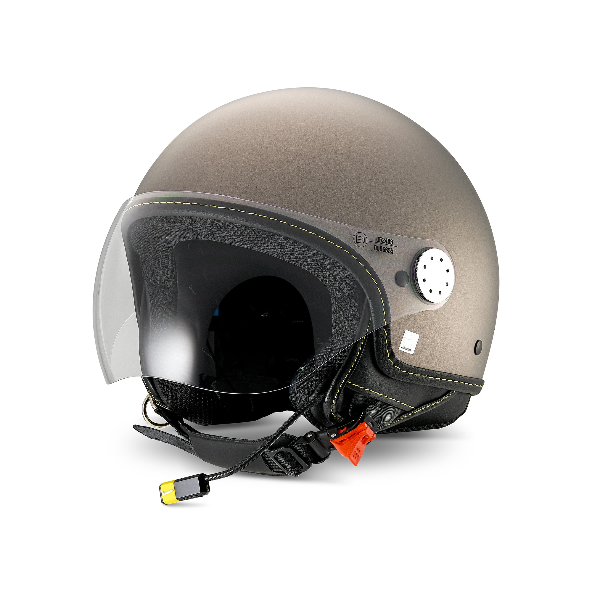 Vespa casque jet Visor 4.0 Grigio Ottimista Matt - Bluetooth