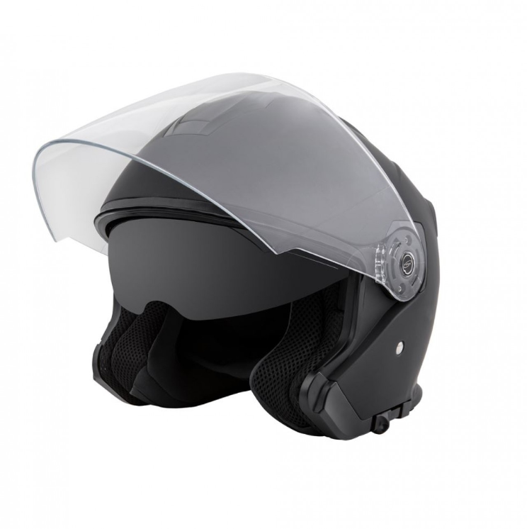 Casque jet Piaggio PFJ noir, mat