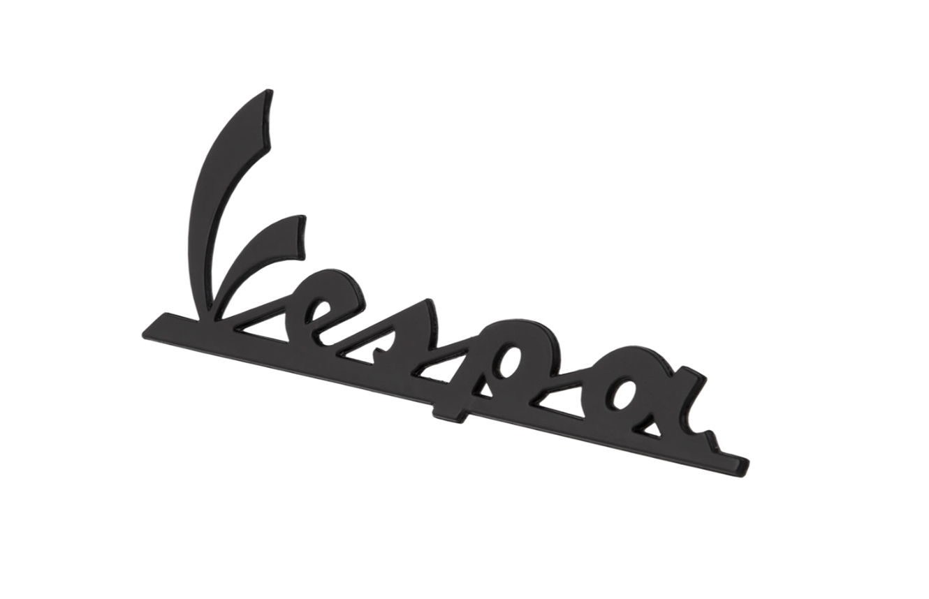 Inscription "Vespa" plaque de jambe avant - noir/anthracite brillant