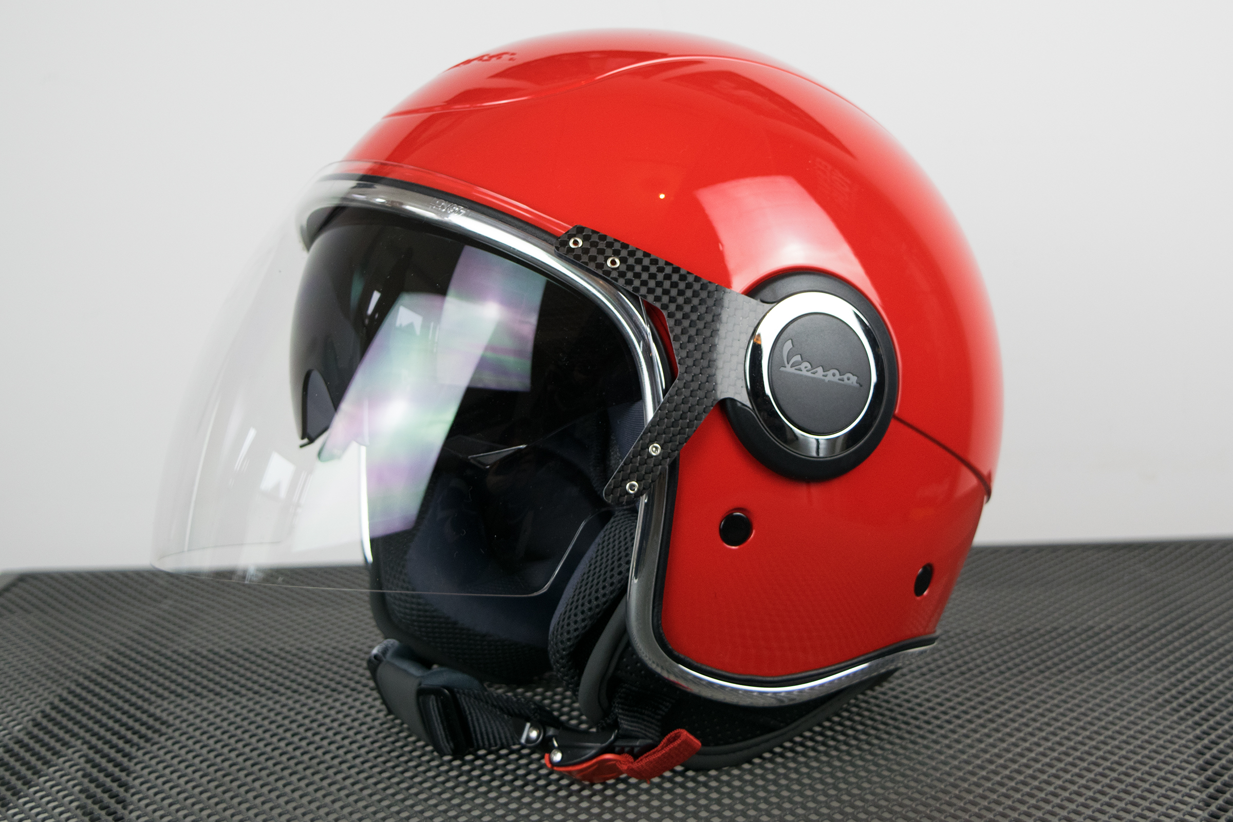 Casque jet Vespa VJ rouge