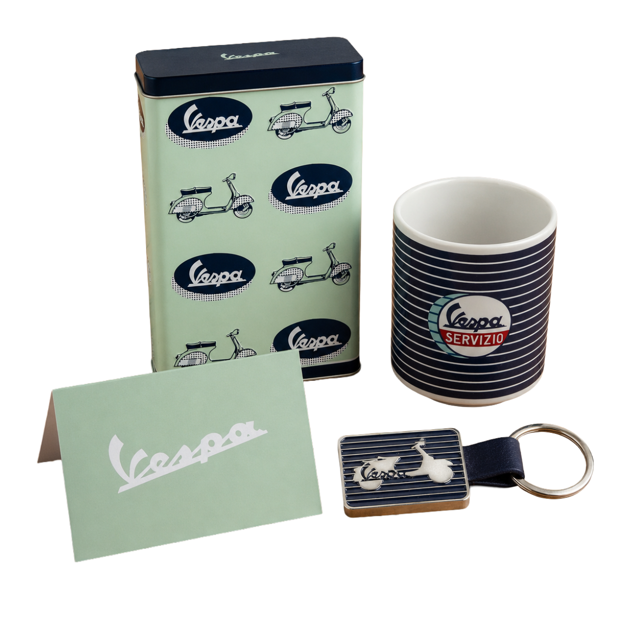 Pack de produits dérivés Vespa « Servizio » bleu