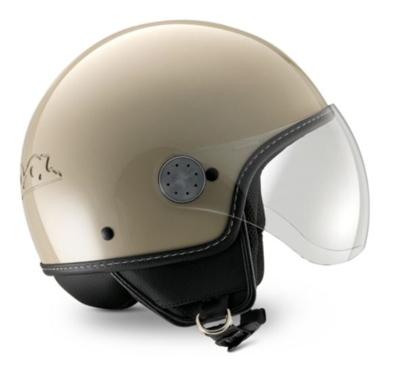 Casque jet Vespa, visière longue Vespa, beige (Q01) - L1