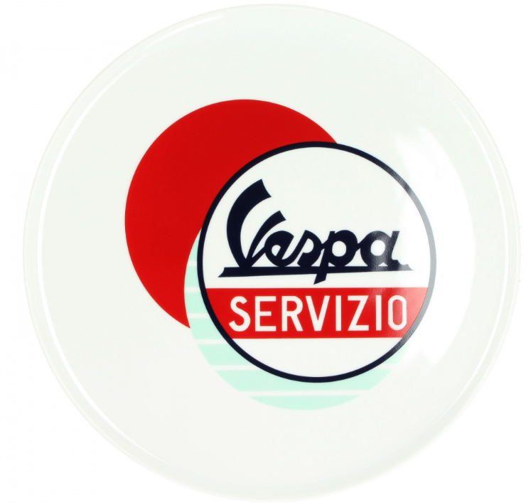 Assiette Vespa Servizio blanc rouge