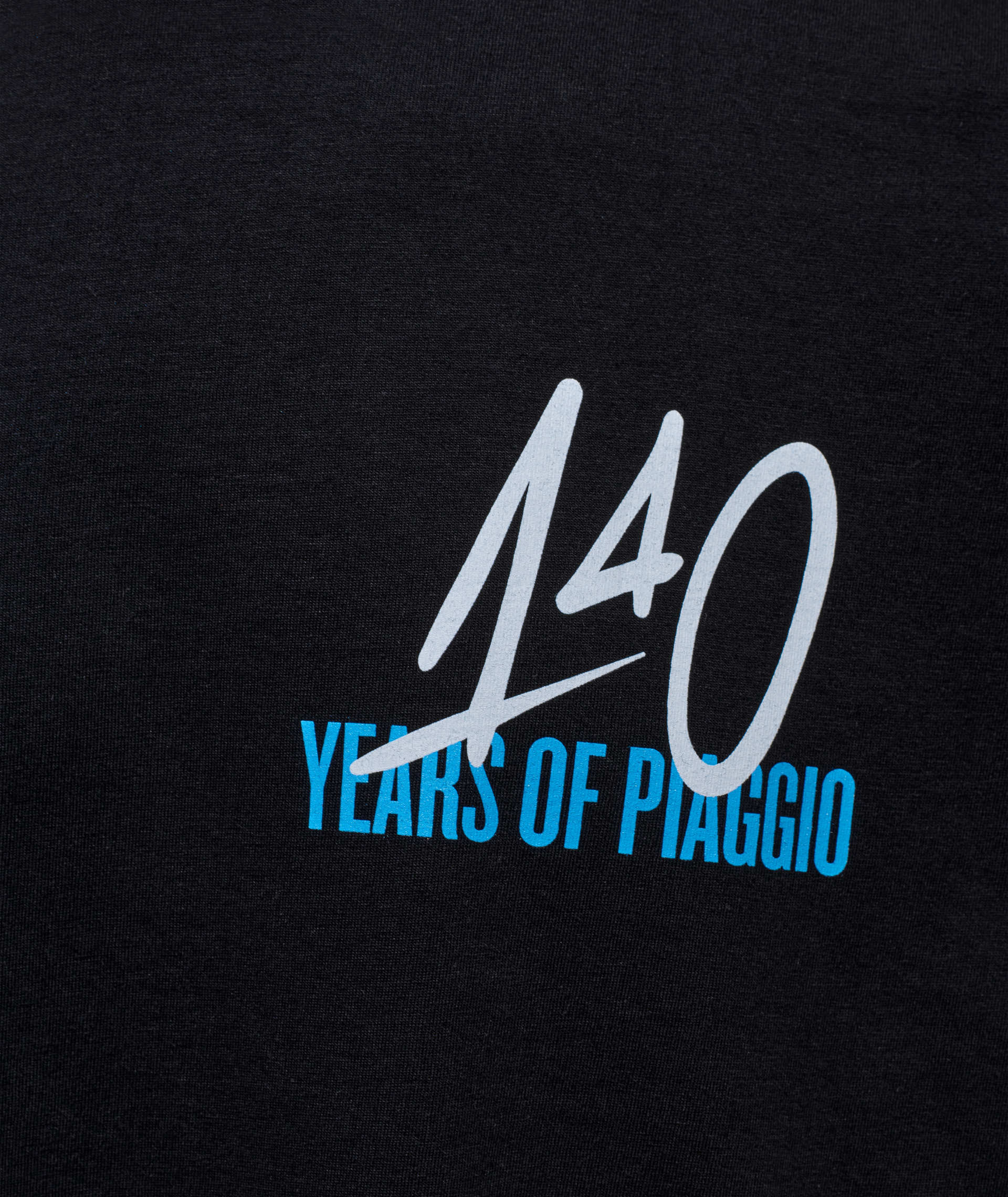 T-shirt Vespa "140 ans de Piaggio" noir bleu