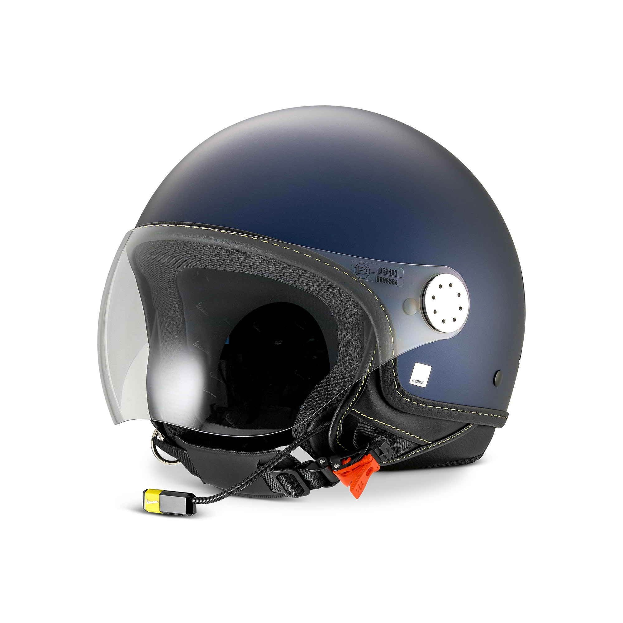 Vespa casque jet Visor 4.0 bleu Energico - Bluetooth