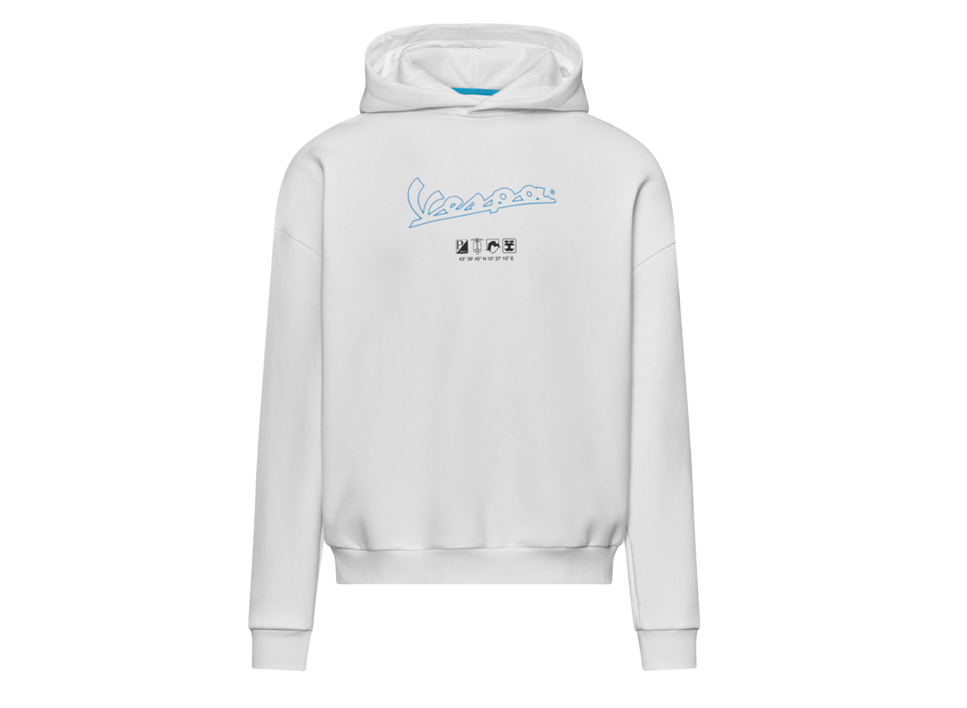 Sweat à capuche Vespa blanc, collection DEC