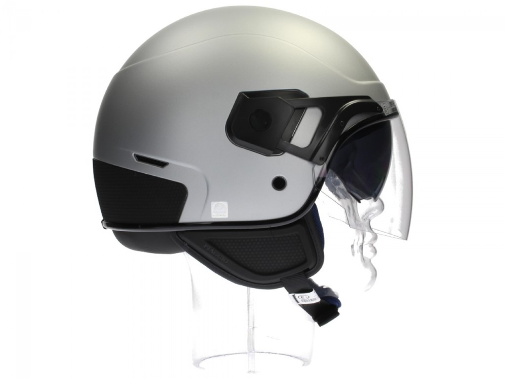 Casque jet Piaggio PJ gris, mat