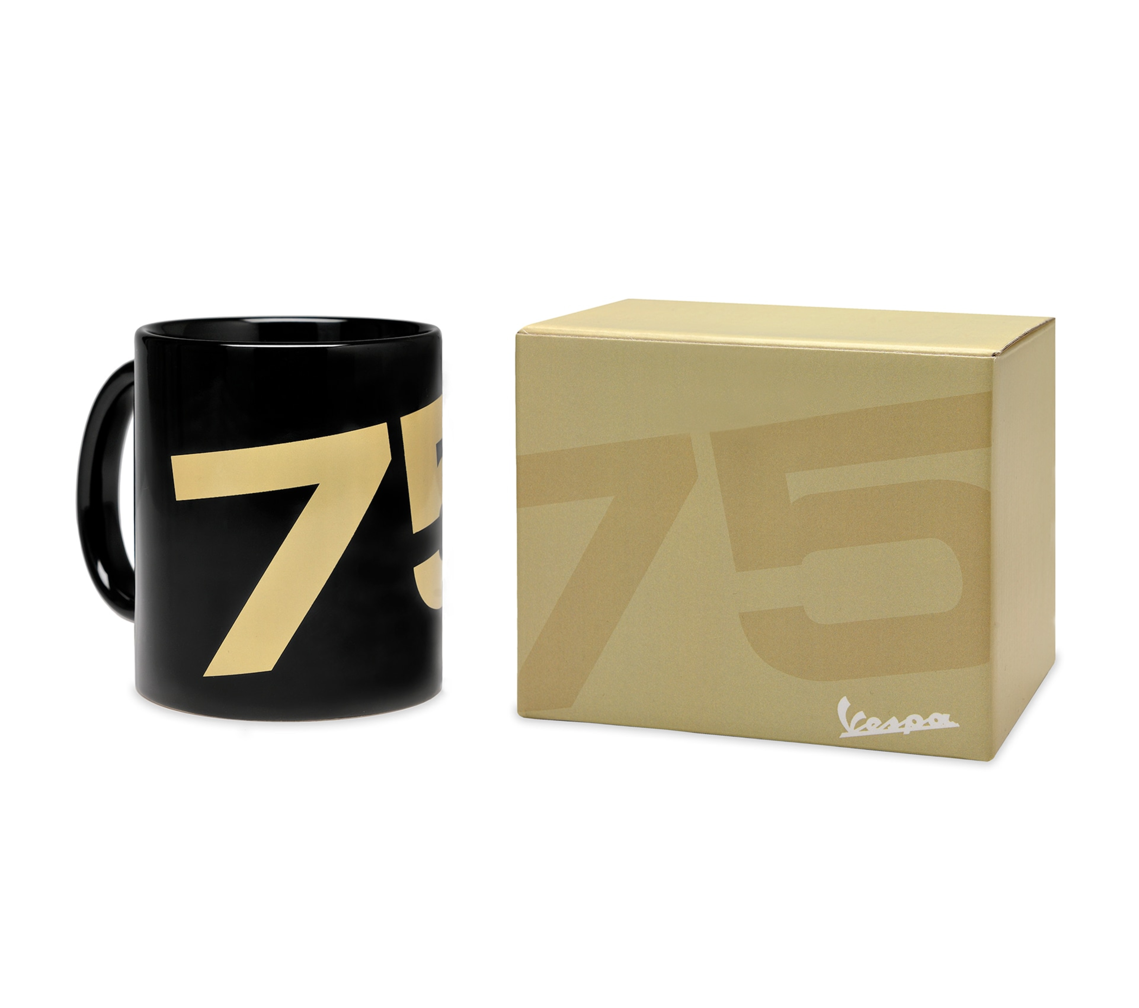 Mug Vespa 75 ans - noir